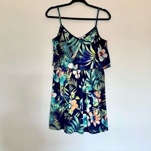 Charlotte Russe Blue and Green Patterned Dress